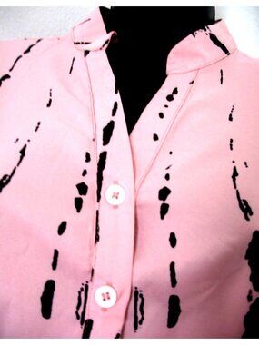 Three Seasons WOMENS SIZE Large, PINK/ BLACK  SHIRT COTTON CASUAL/CAREER